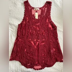 Embroidered Sleeveless Top